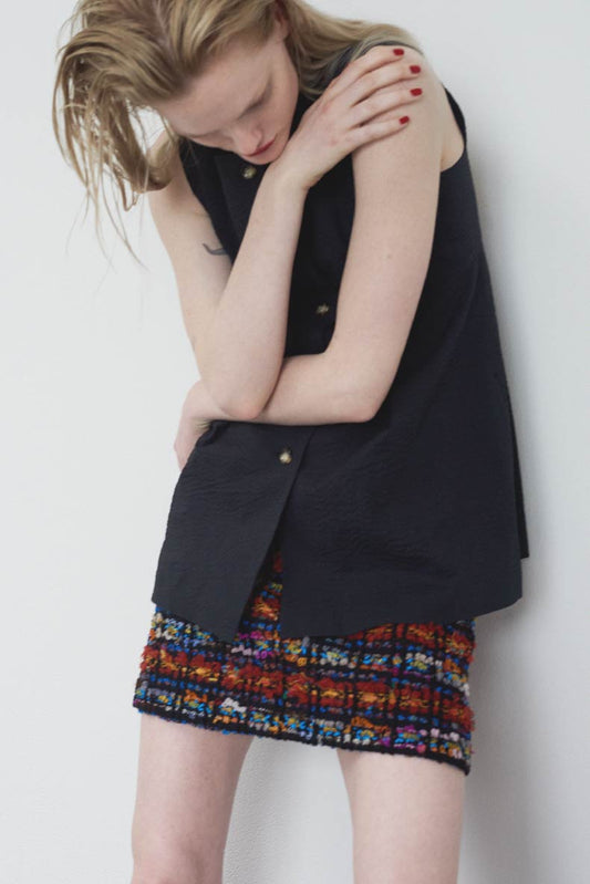 #023-1 tweed mini skirt