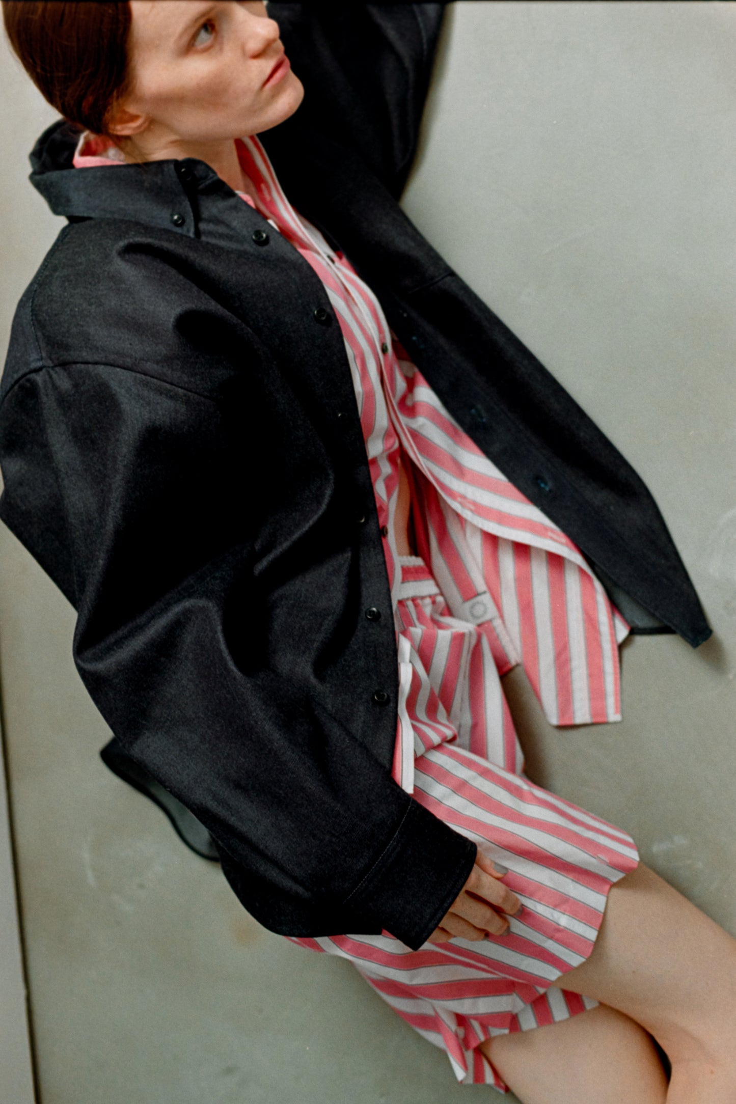 ＃019-1 stripe shirt