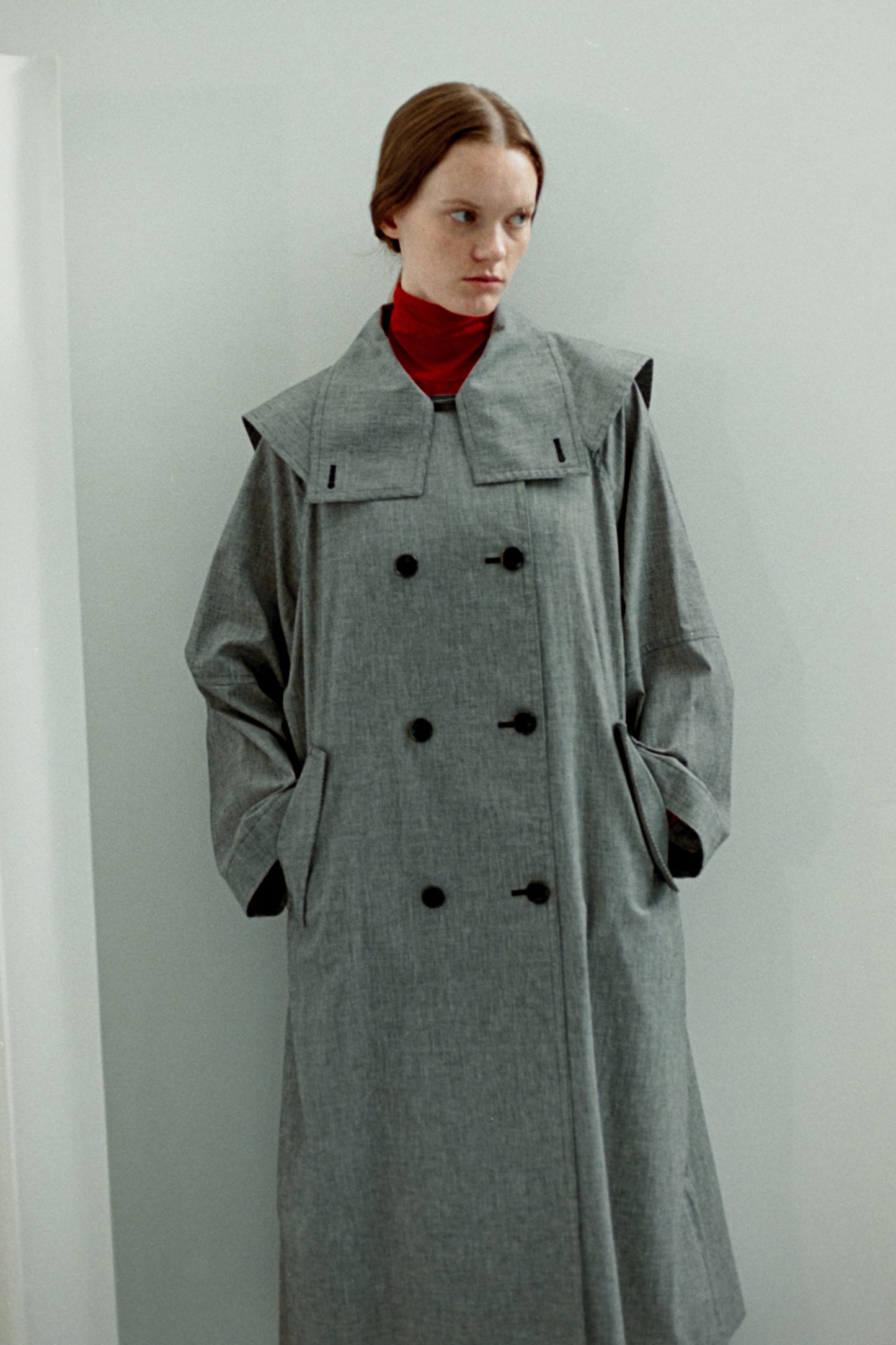 #007-3 trench coat(gry)
