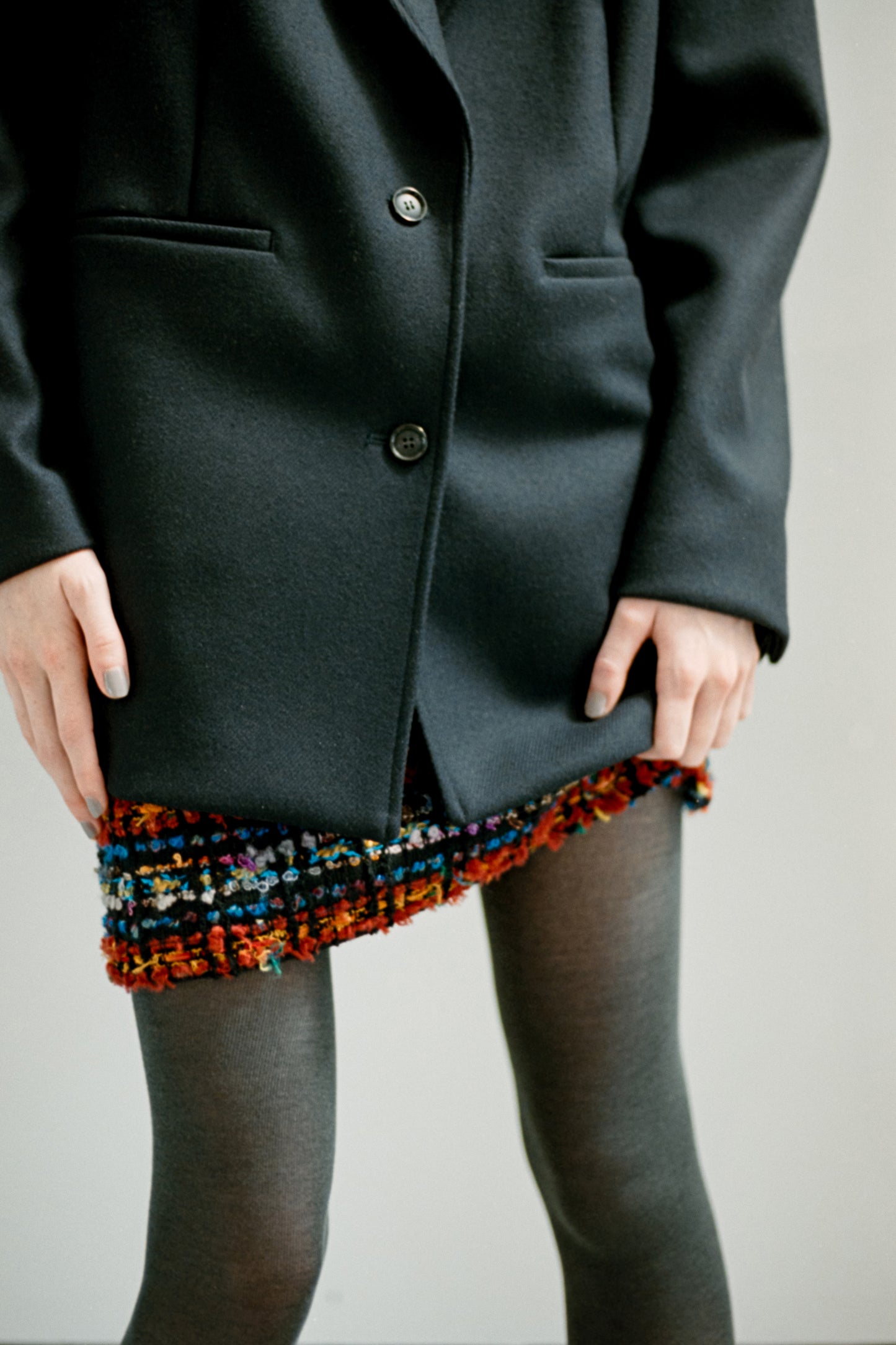 #023-1 tweed mini skirt